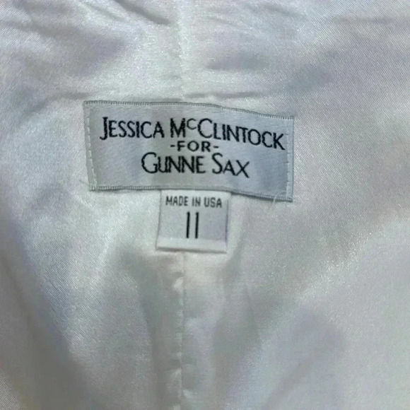 GUNNE SAX x JESSICA MCCLINTOCK Y2K white bubble glitter mini dress winter formal - Picture 6 of 6